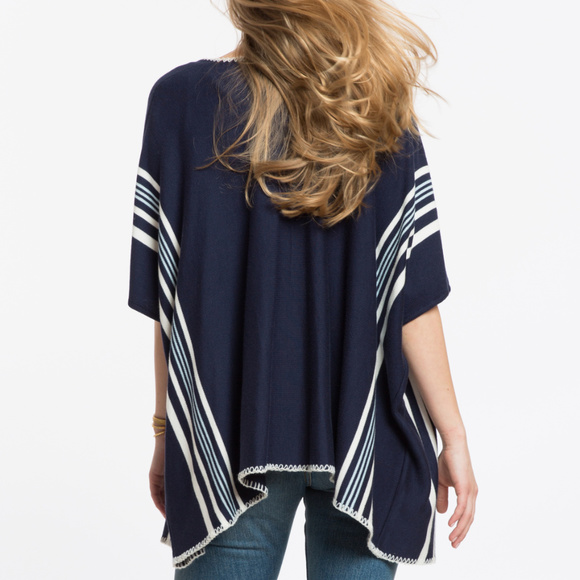 NWOT: Marine Layer - Cameron Poncho (NAVY/CREAM) - Picture 2 of 6